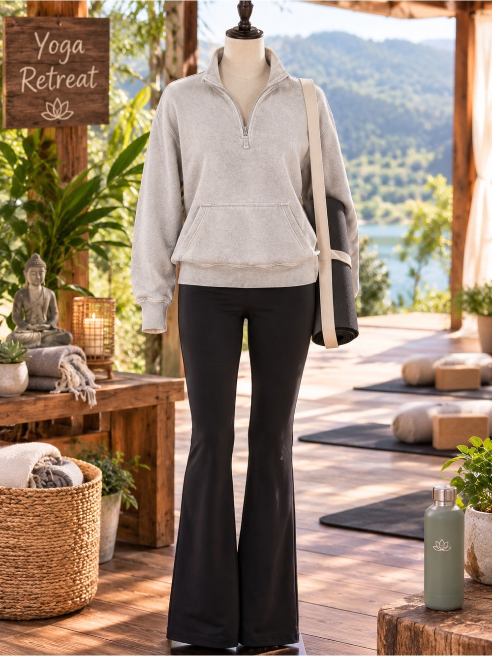 PrAna Women’s Cream Half-Zip Pullover Sweater Soft Ribbed Size S